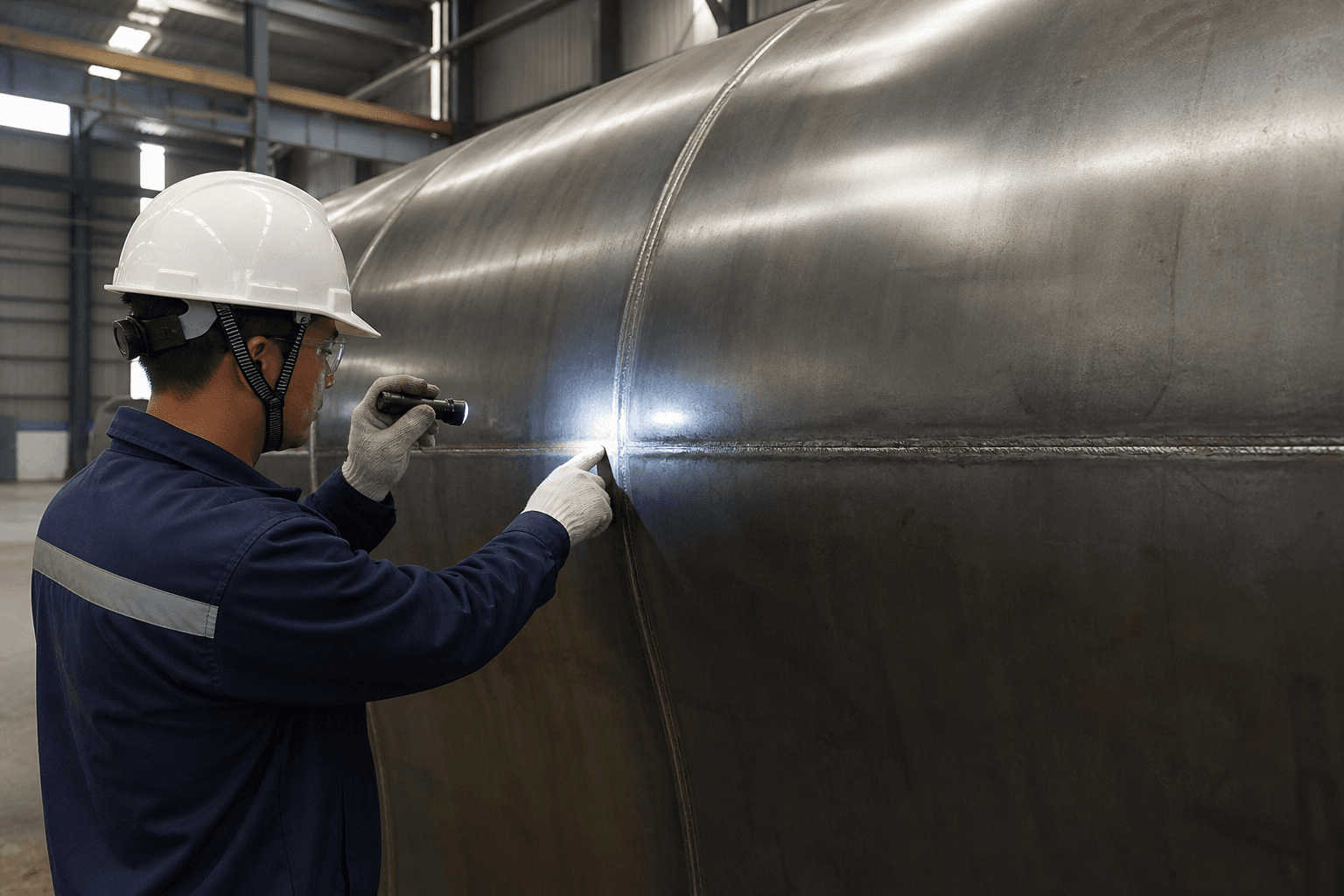 Quality inspection on steel tank