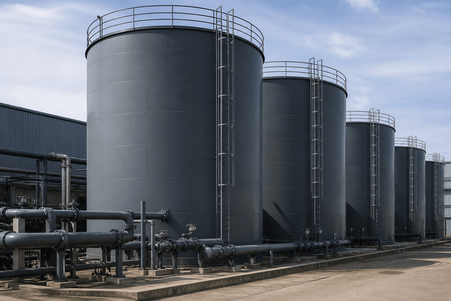 Industrial water storage tanks